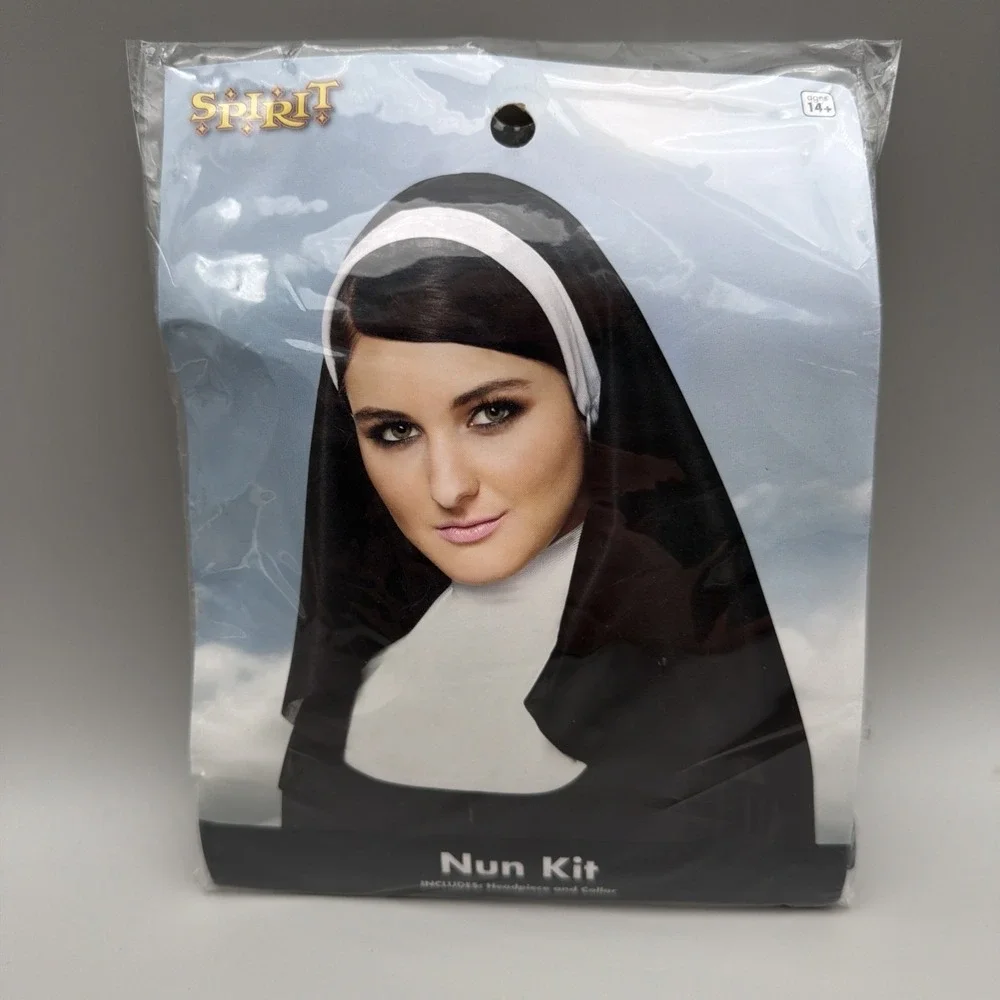Spirit Halloween Nuns Kit Headpiece and Collar Brand New